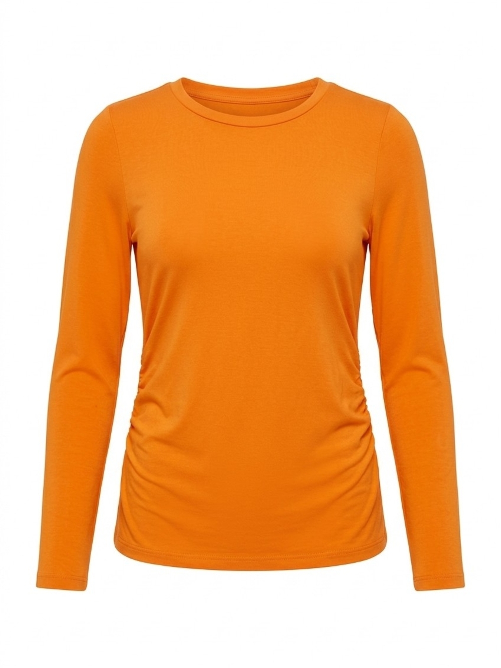 PLUS - ELOQUII Orange Ruched Side Cutout Long Sleeve Top 14/16